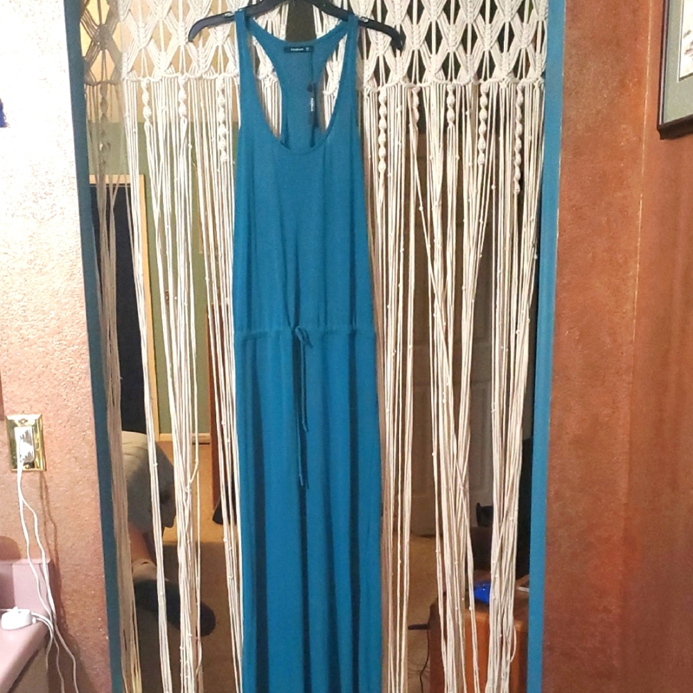 PattyBoutik Teal Sleeveless Dress